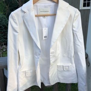 Banana Republic white blazer and skirt suit set